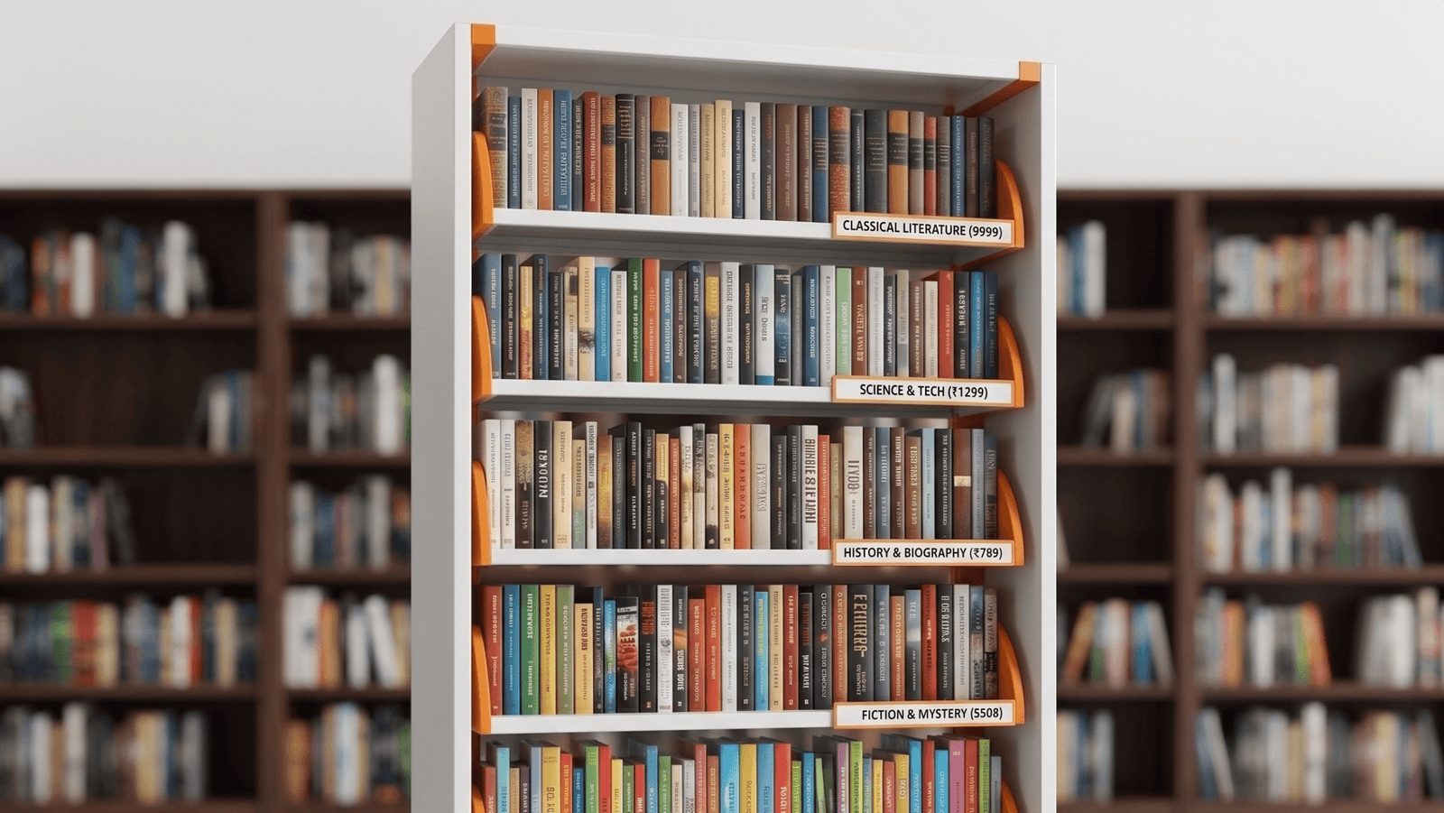 premium steel book display rack shelf