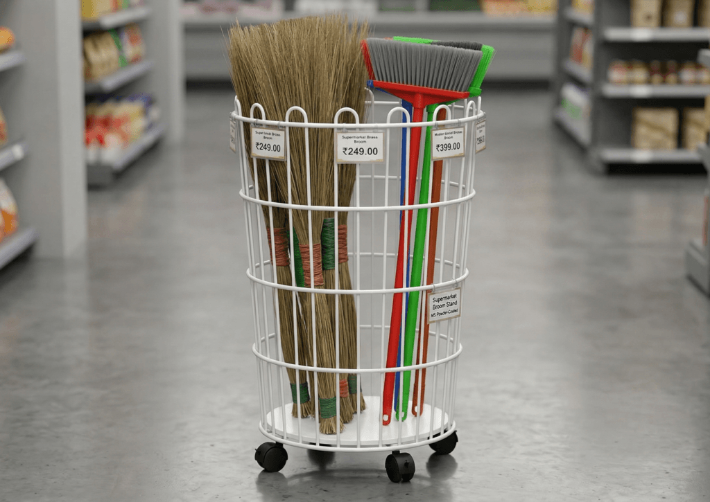 supermarket broom stands