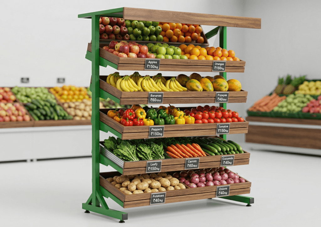 supermarket fruits vegetable storage box