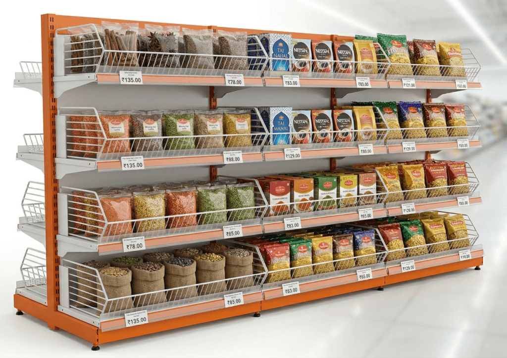 supermarket mesh wire basket rack storage