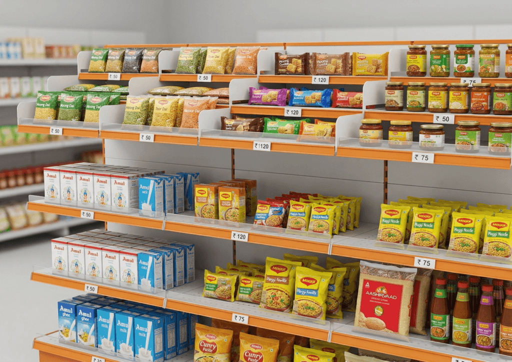 supermarket stepped racking systems