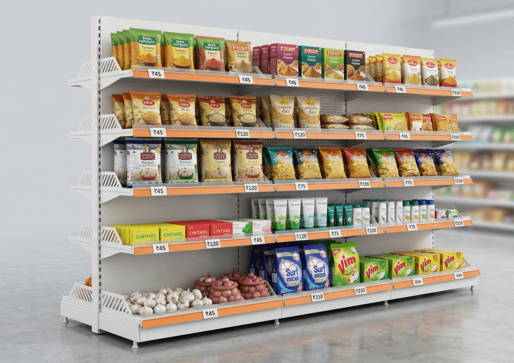 wall gondola supermarket racks